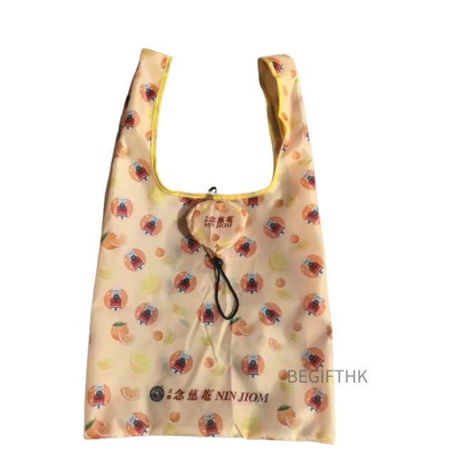 京都念慈庵訂製摺疊環保袋，印有經典品牌圖案，可摺疊收納的實用購物袋 - BeGiftHK