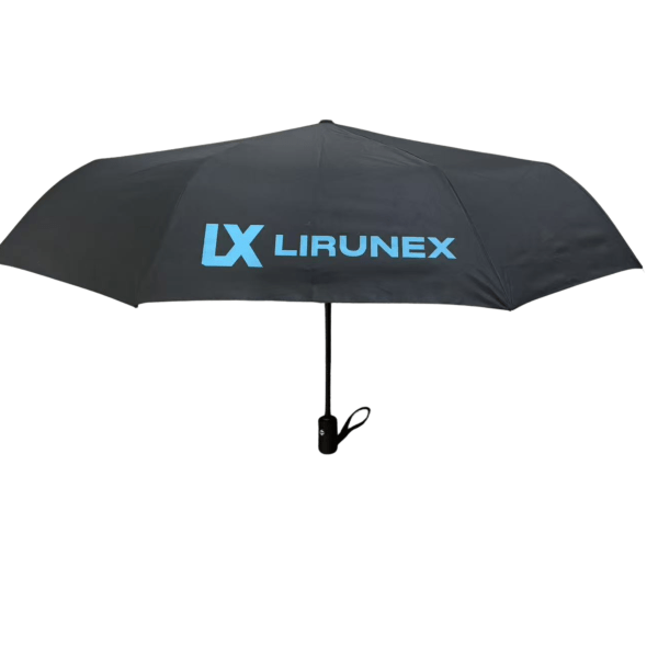 LX Lirunex 訂製自動開關縮骨遮，黑色商務風格配企業 Logo，實用防風雨傘禮品 - BeGiftHK
