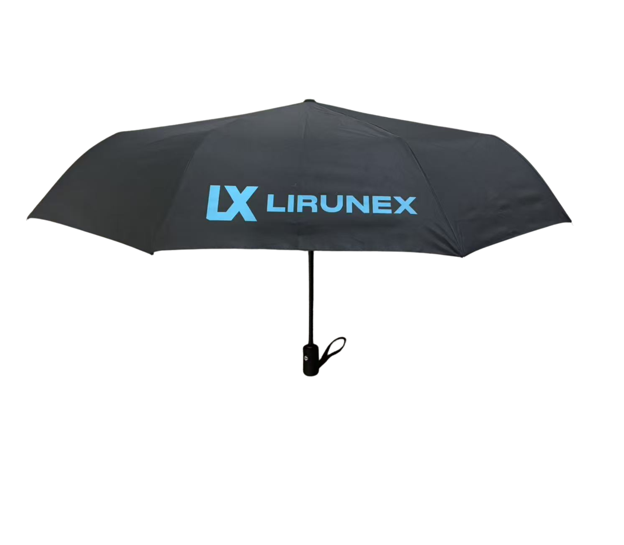 LX Lirunex 訂製自動開關縮骨遮，黑色商務風格配企業 Logo，實用防風雨傘禮品 - BeGiftHK