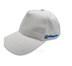 Rigaku 訂製白色 Cap 帽，採用藍色 Logo 撞色刺繡設計，風格簡約專業 - BeGiftHK
