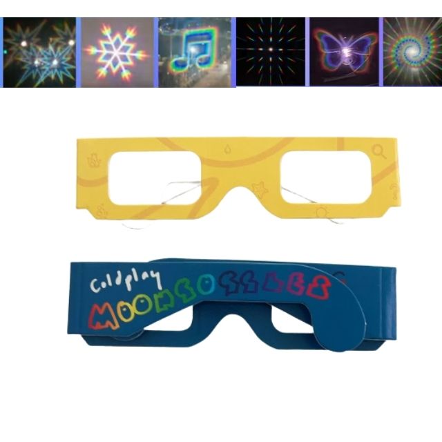 BeGiftHK 訂製應援煙花眼鏡，黑色鏡框搭配愛心特效鏡片，適合企業宣傳禮品