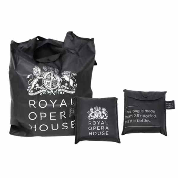Royal_Opera_House_RPET摺疊環保袋_回收膠樽再生_黑色購物袋
