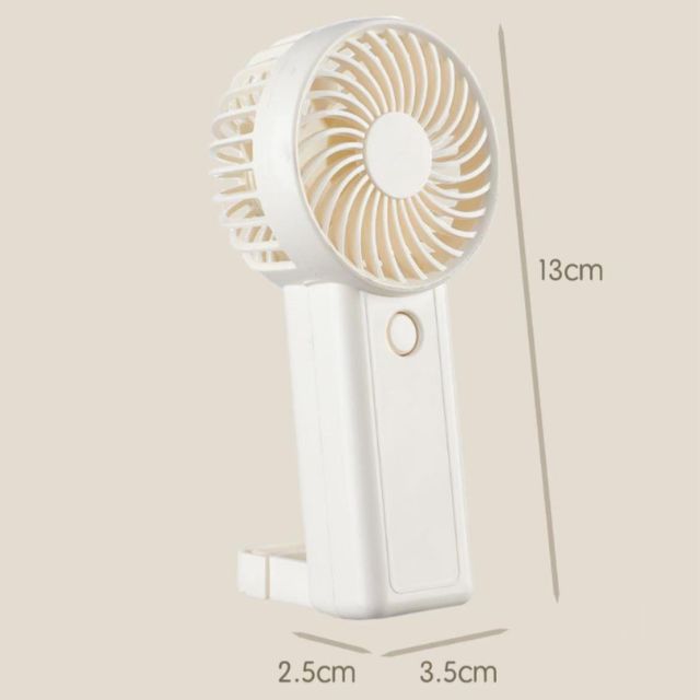 白色超輕口袋風扇訂製_高13cm迷你尺寸_扁平手柄適合絲印Logo_夏季推廣禮品