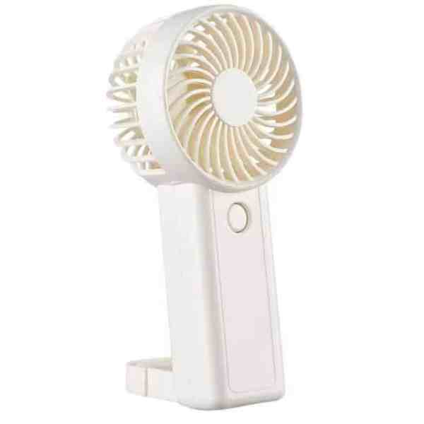 白色超輕口袋風扇訂製_高13cm迷你尺寸_扁平手柄適合絲印Logo_夏季推廣禮品 尺寸展示
