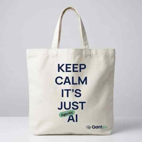 12oz帆布袋訂製_厚織原色純棉ToteBag_Qantev科技公司活動Slogan印刷_展覽宣傳文青袋