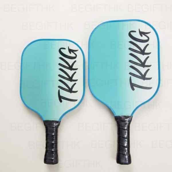 Pickleball親子球拍訂製_兒童與成人尺寸對比_全彩漸變色UV印刷_企業FamilyDay家庭日健康運動禮品