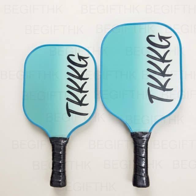 Pickleball親子球拍訂製_兒童與成人尺寸對比_全彩漸變色UV印刷_企業FamilyDay家庭日健康運動禮品